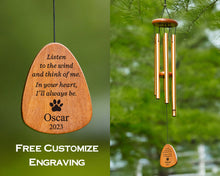 Load image into Gallery viewer, Double Side Personalized Engrave Pet Memorial Outdoor Wind Chime

